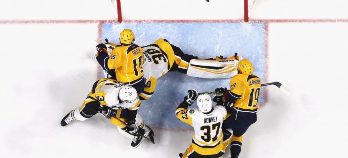 Crosby scores, Malkin shoots yet Penguins lose 4-1 to Preds