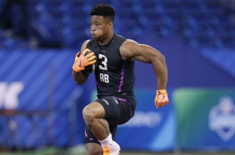 Saquon Barkley jumps through the roof at the Combine