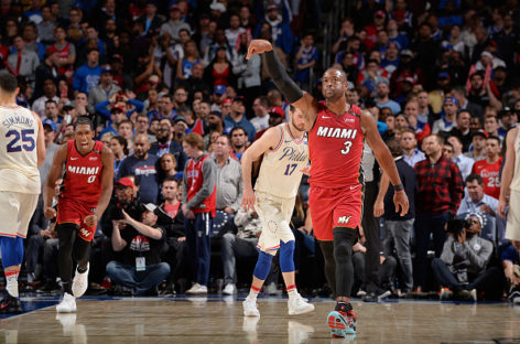 Wade leads Heat to 113-103 road win, ties series with 76ers